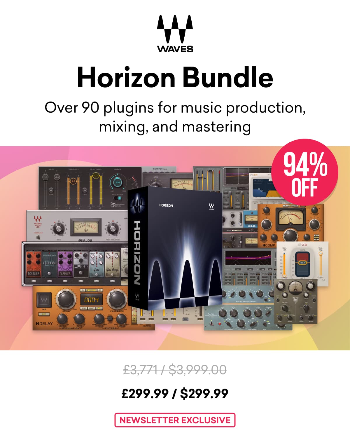 Plugin Boutique - Waves Horizon 번들 $299.99 코드 HORIZON25 - 미디톡
