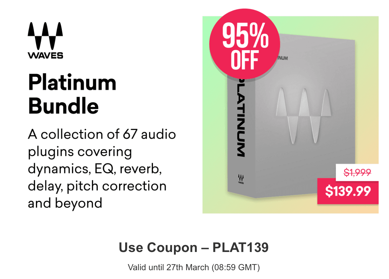 Plugin Boutique - Waves Platinum 번들 $139.99 코드 PLAT139 - 미디톡