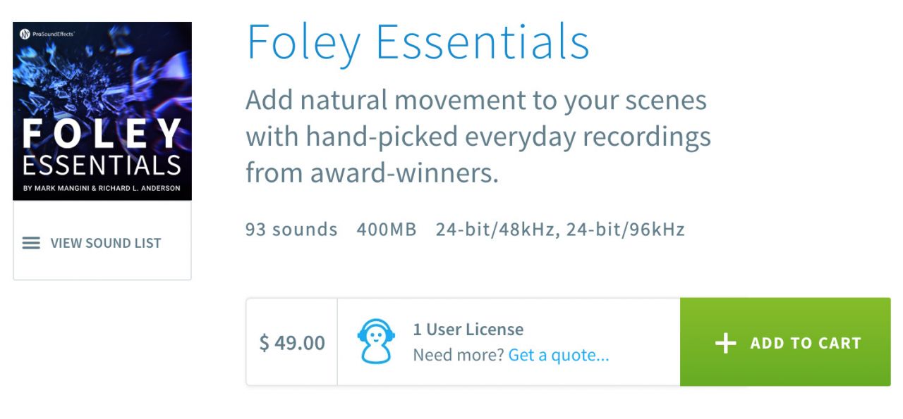 Pro Sound Effects 설문조사 후, Foley Essentials 사운드 라이브러리 무료 미디톡