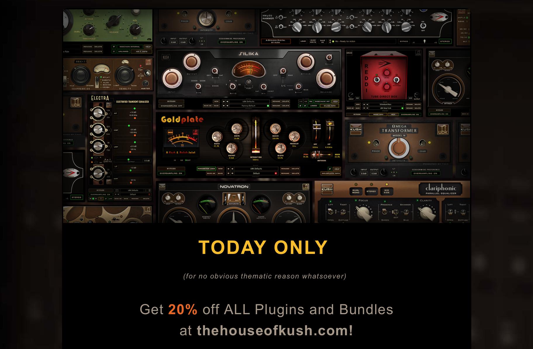 Kush Audio 모든 플러그인 및 번들 20 반짝 할인 미디톡