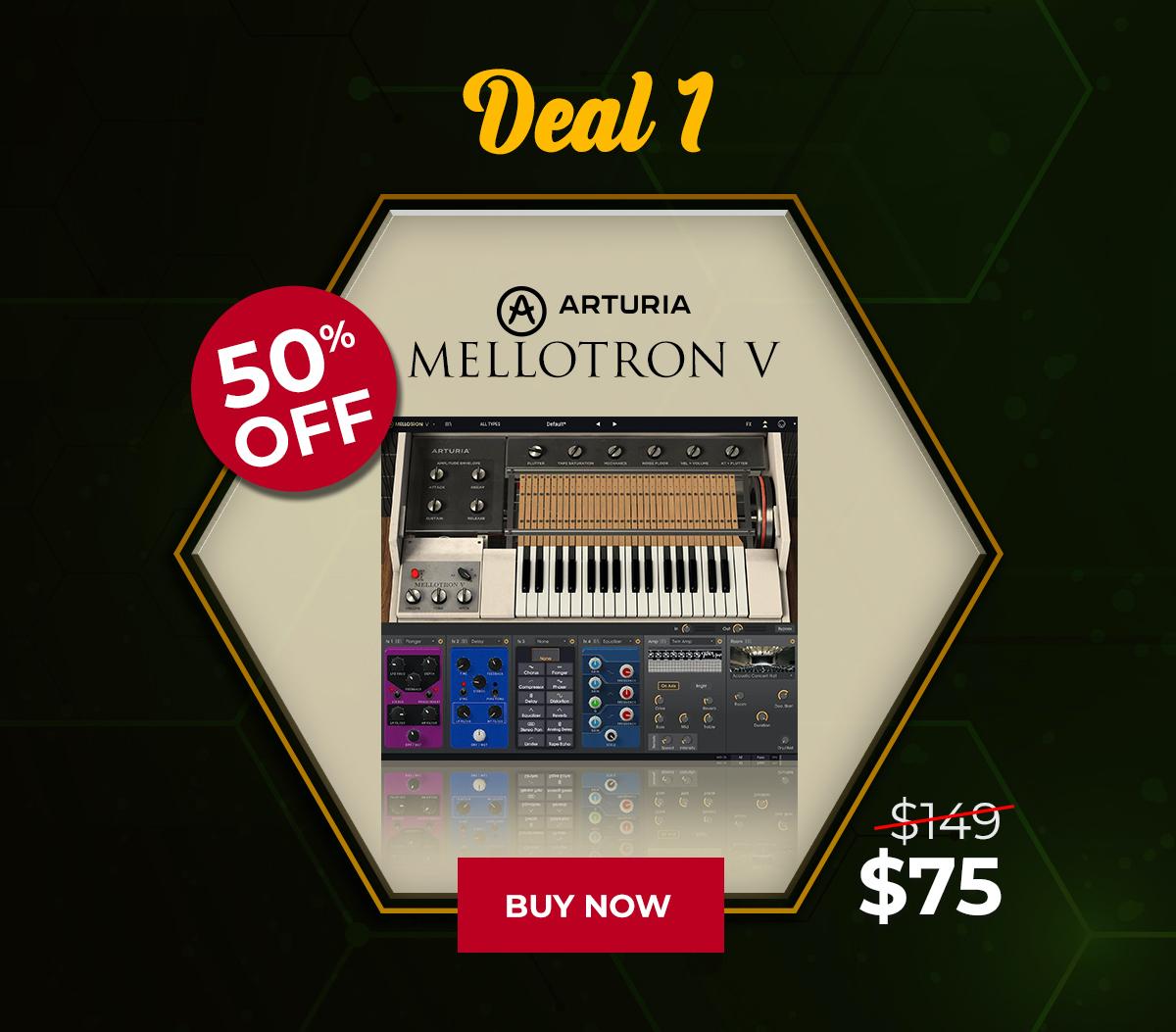 audioplugin.deals 크리스마스 매일마다 할인 Arturia Mellotron V 50 할인 [1/12] 미디톡